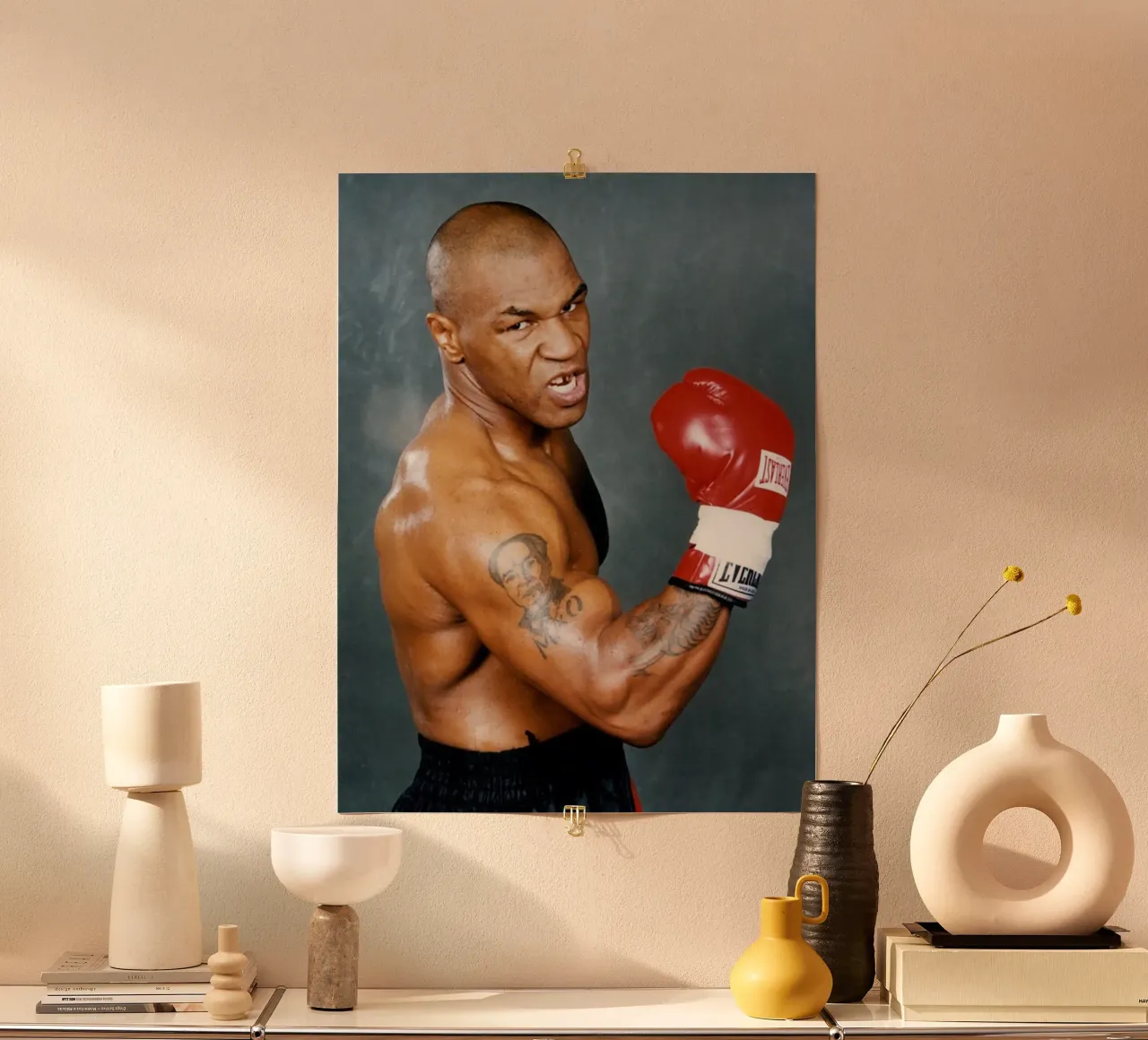 Leggende Boxe Mike Tyson poster con telaio in alluminio da youlisvirgo