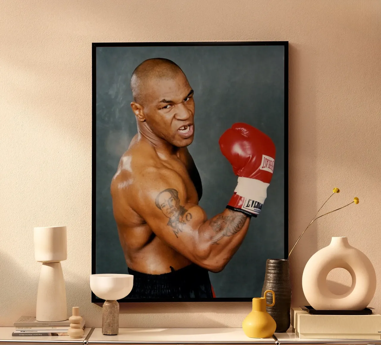Leggende Boxe Mike Tyson poster con telaio in alluminio da youlisvirgo