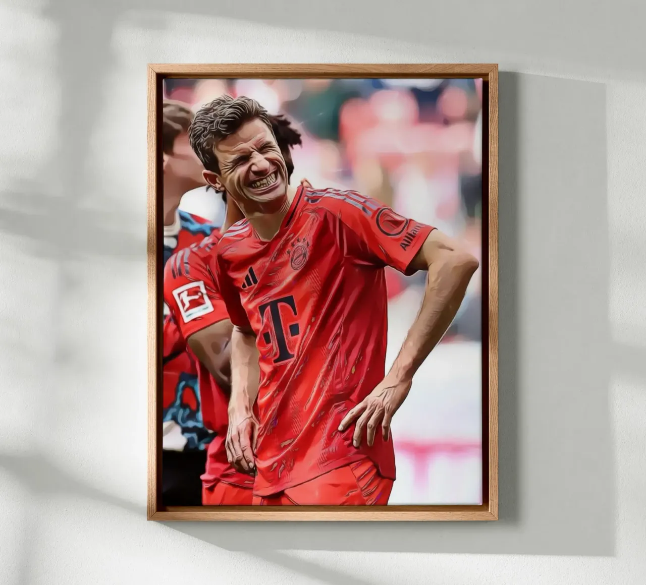 Thomas Müller Glimlach Digitale Kunst Poster canvas met Baklijst van ArdanART