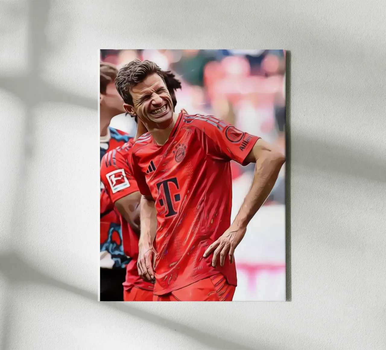 Thomas Müller Glimlach Digitale Kunst Poster canvas met Baklijst van ArdanART