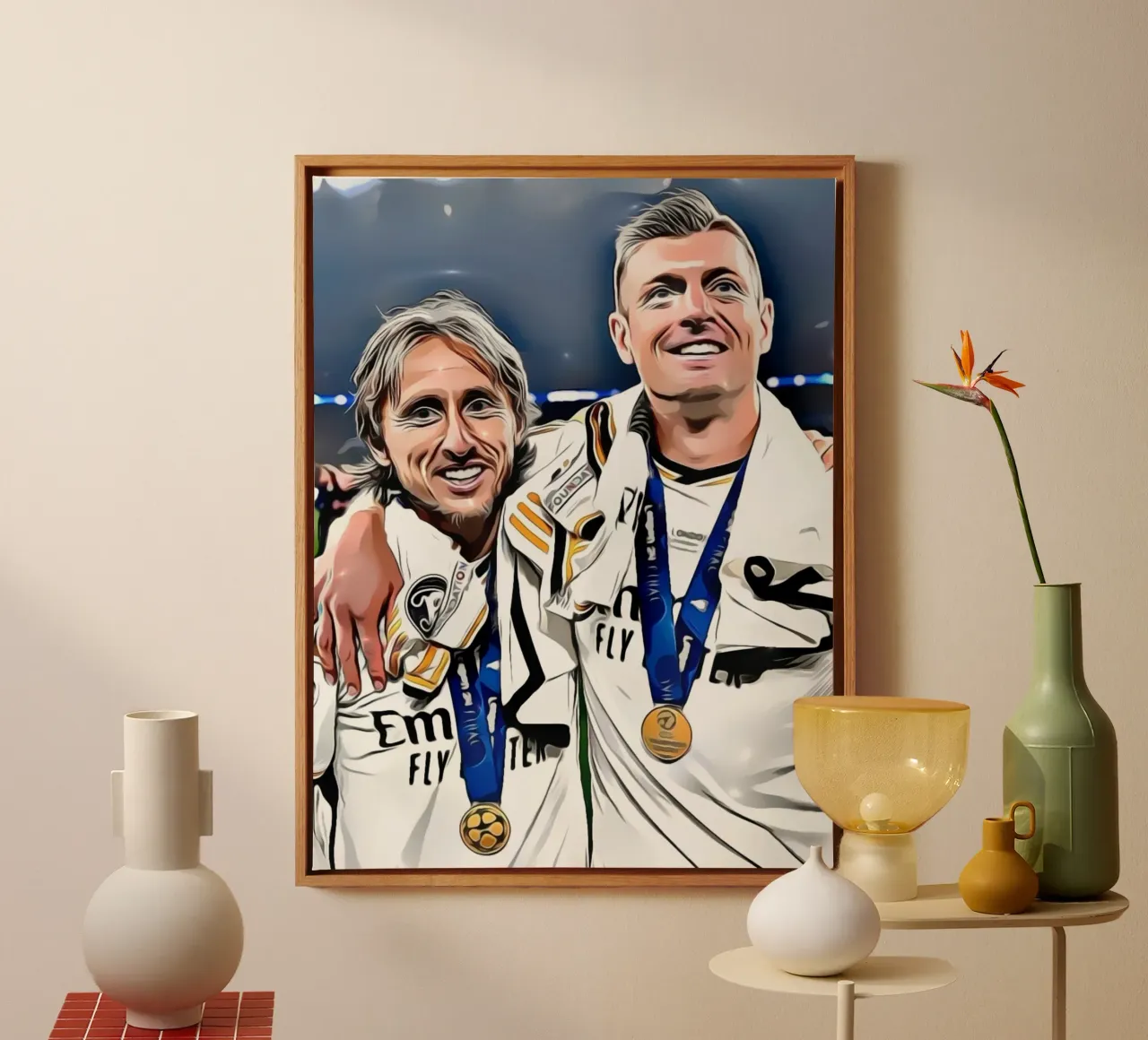 Luca Modric en Toni Croos canvas met Baklijst van dark eagle