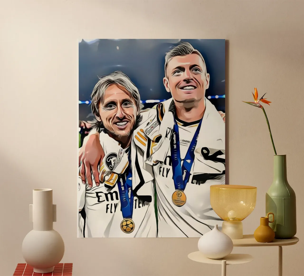 Luca Modric en Toni Croos canvas met Baklijst van dark eagle