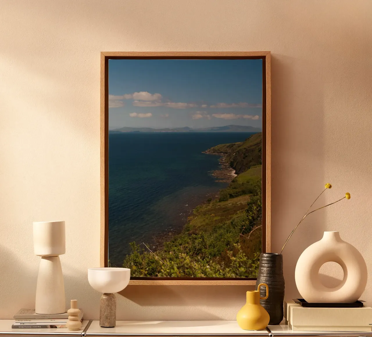 bergen die de zee ontmoeten canvas met Baklijst van Earthly Visions