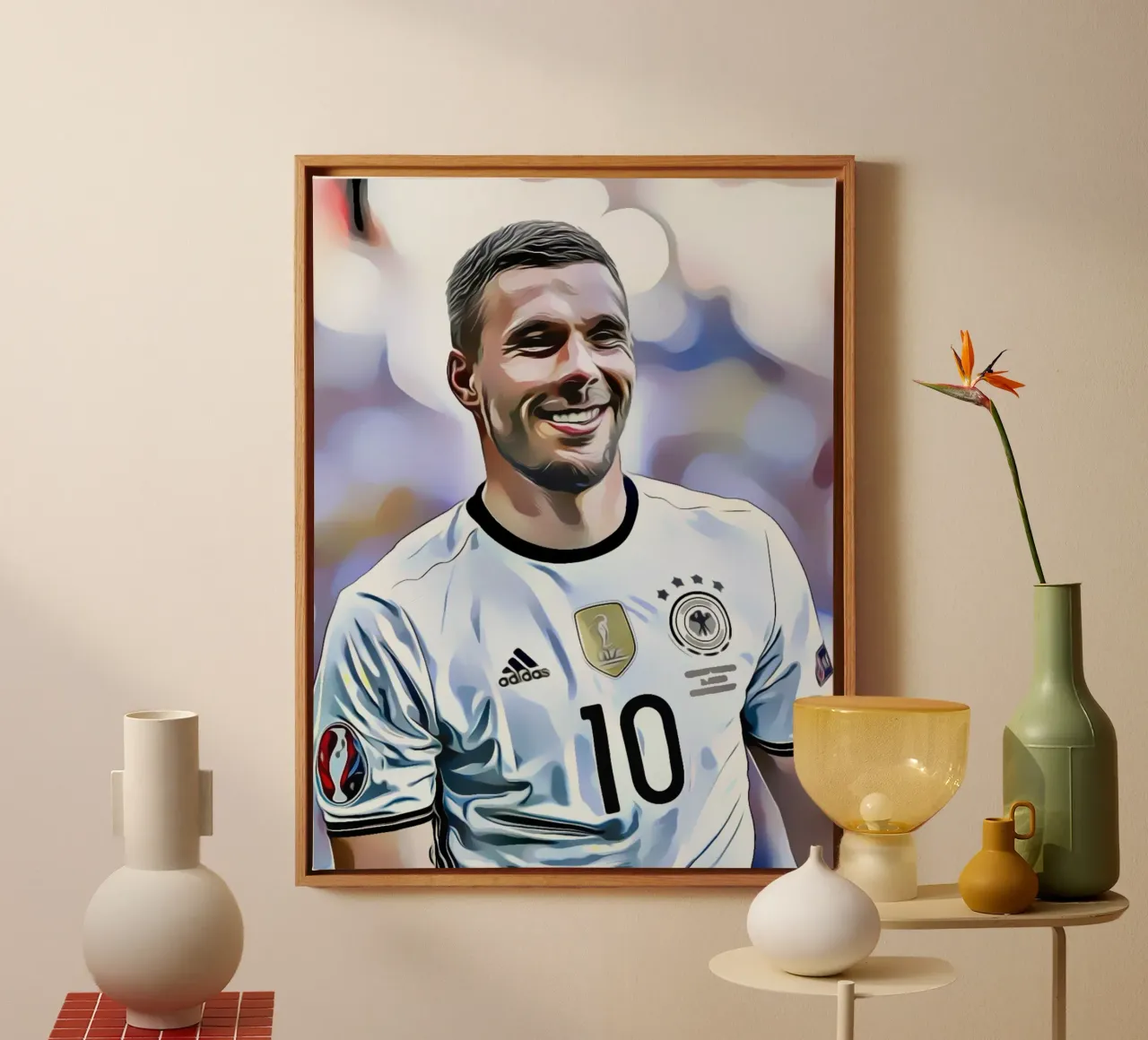 Lukas Podolski tela con Cornice a cassetta da dark eagle