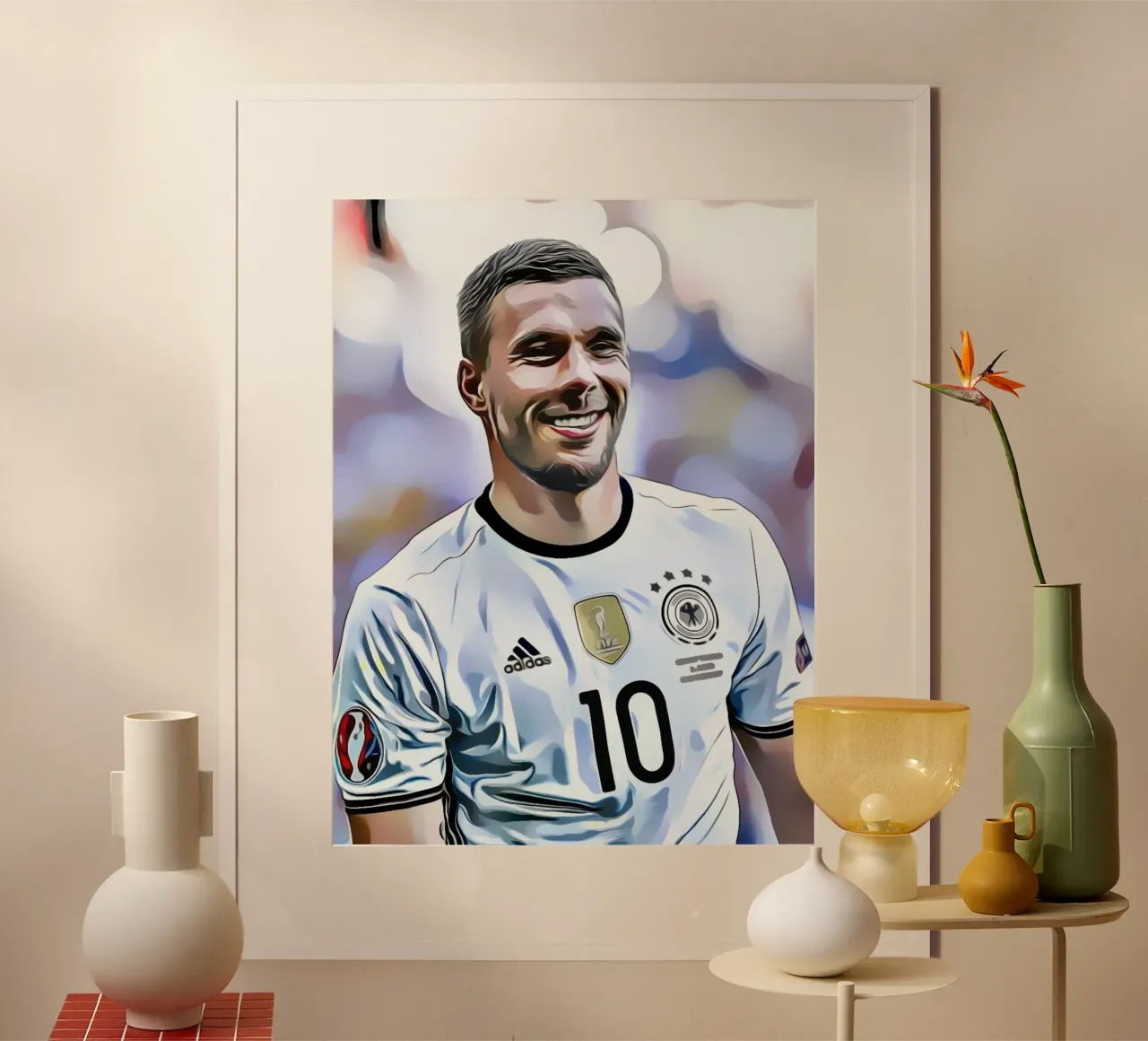 Lukas Podolski poster con telaio in legno da dark eagle