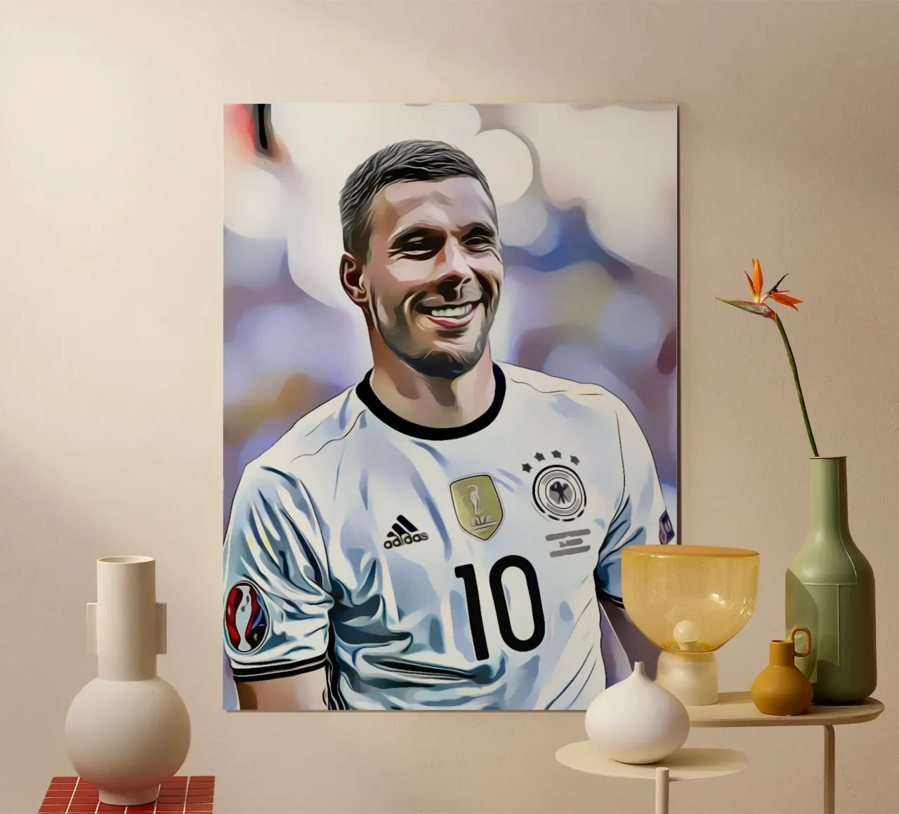 Lukas Podolski poster con telaio in legno da dark eagle