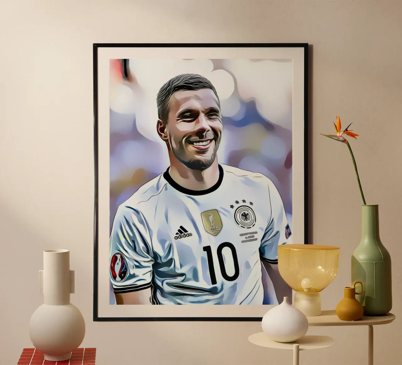Lukas Podolski poster con telaio in legno da dark eagle