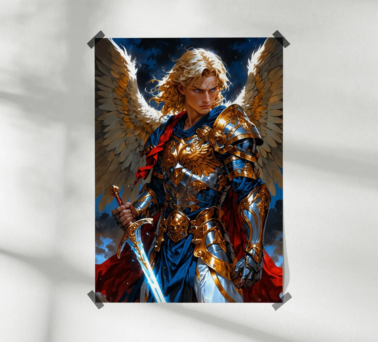 Arcangelo alato con spada poster da Fleur de Lys