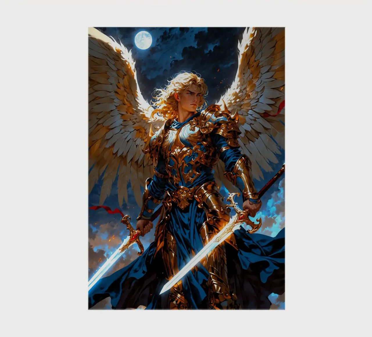 Winged Archangel with Sword notebook by Fleur de Lys