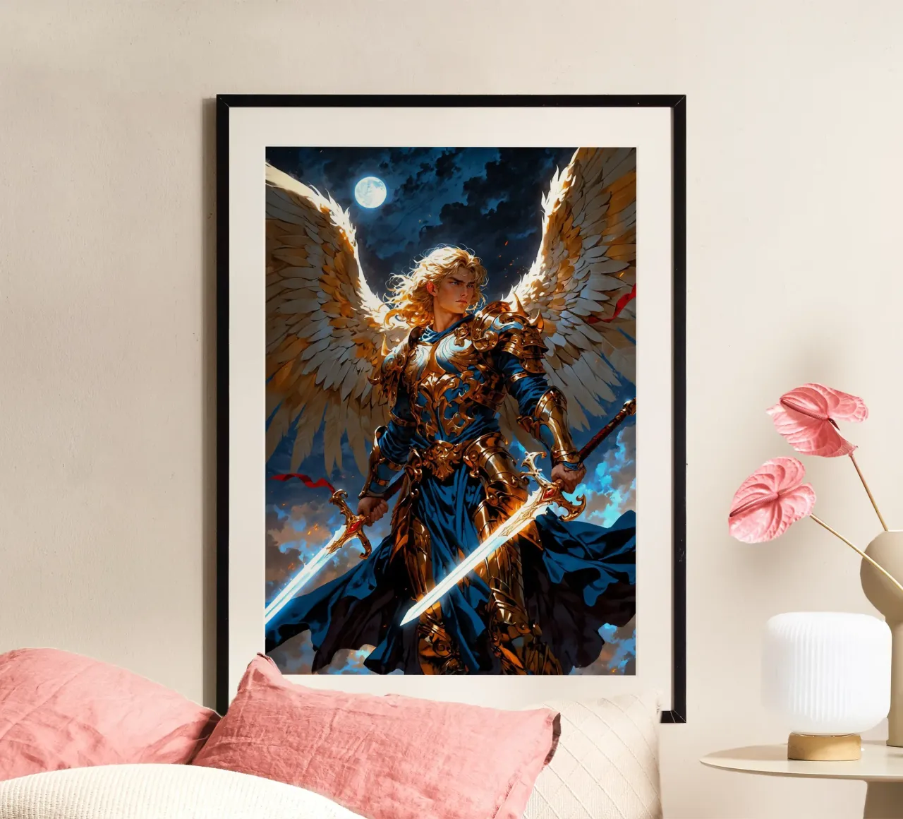 Arcangelo alato con spada poster da Fleur de Lys