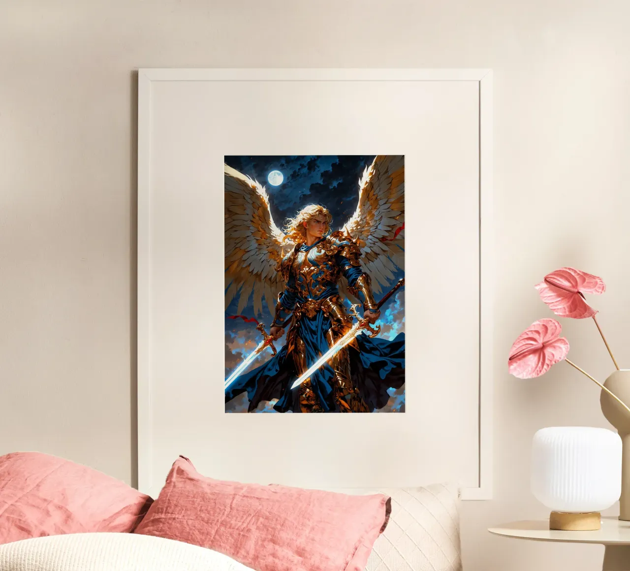 Arcangelo alato con spada poster da Fleur de Lys