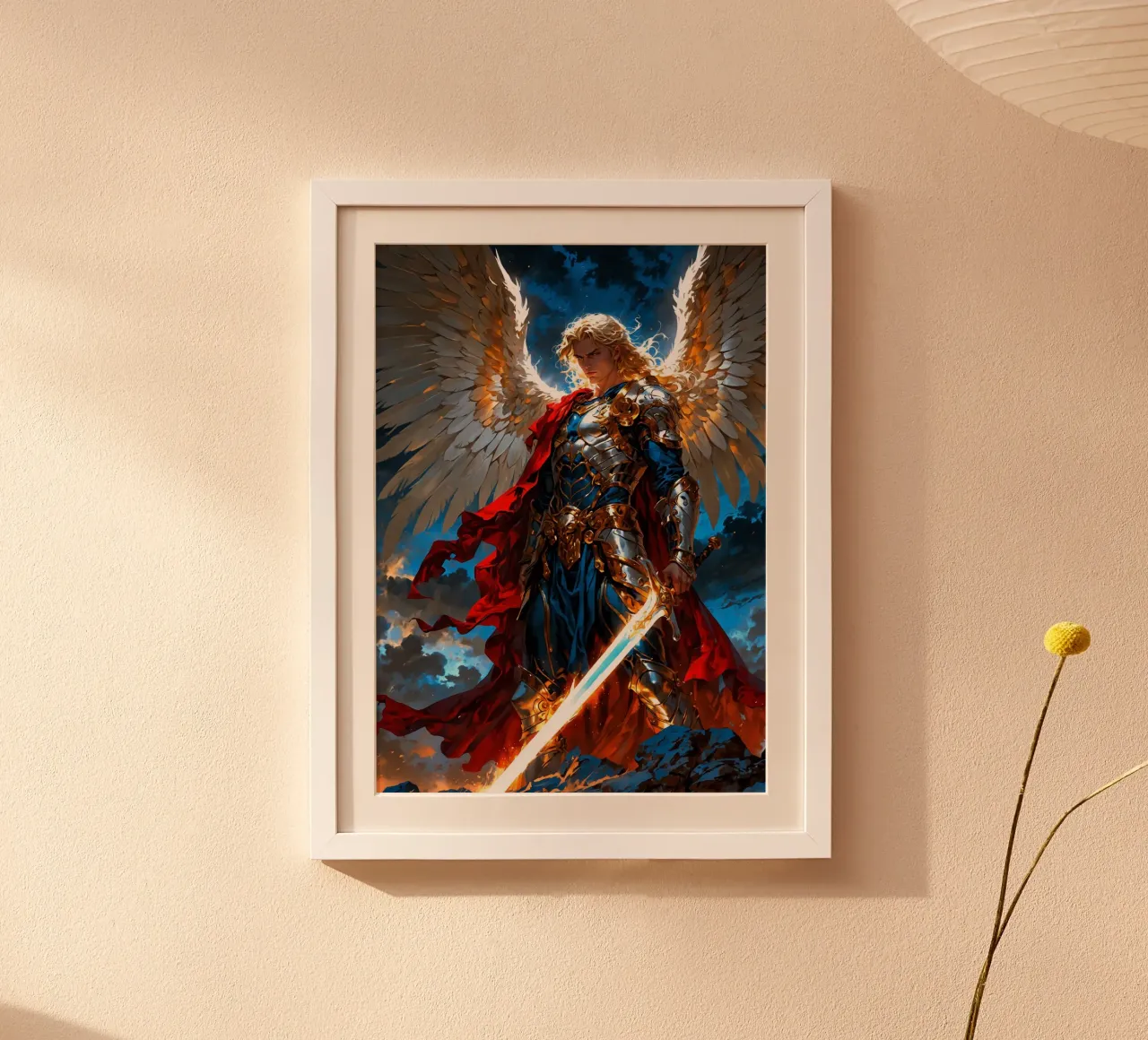 Arcangelo alato con spada poster da Fleur de Lys