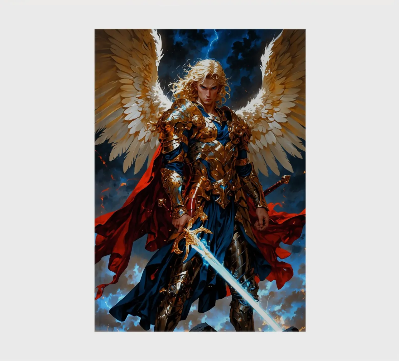 Winged Archangel with Sword notebook by Fleur de Lys