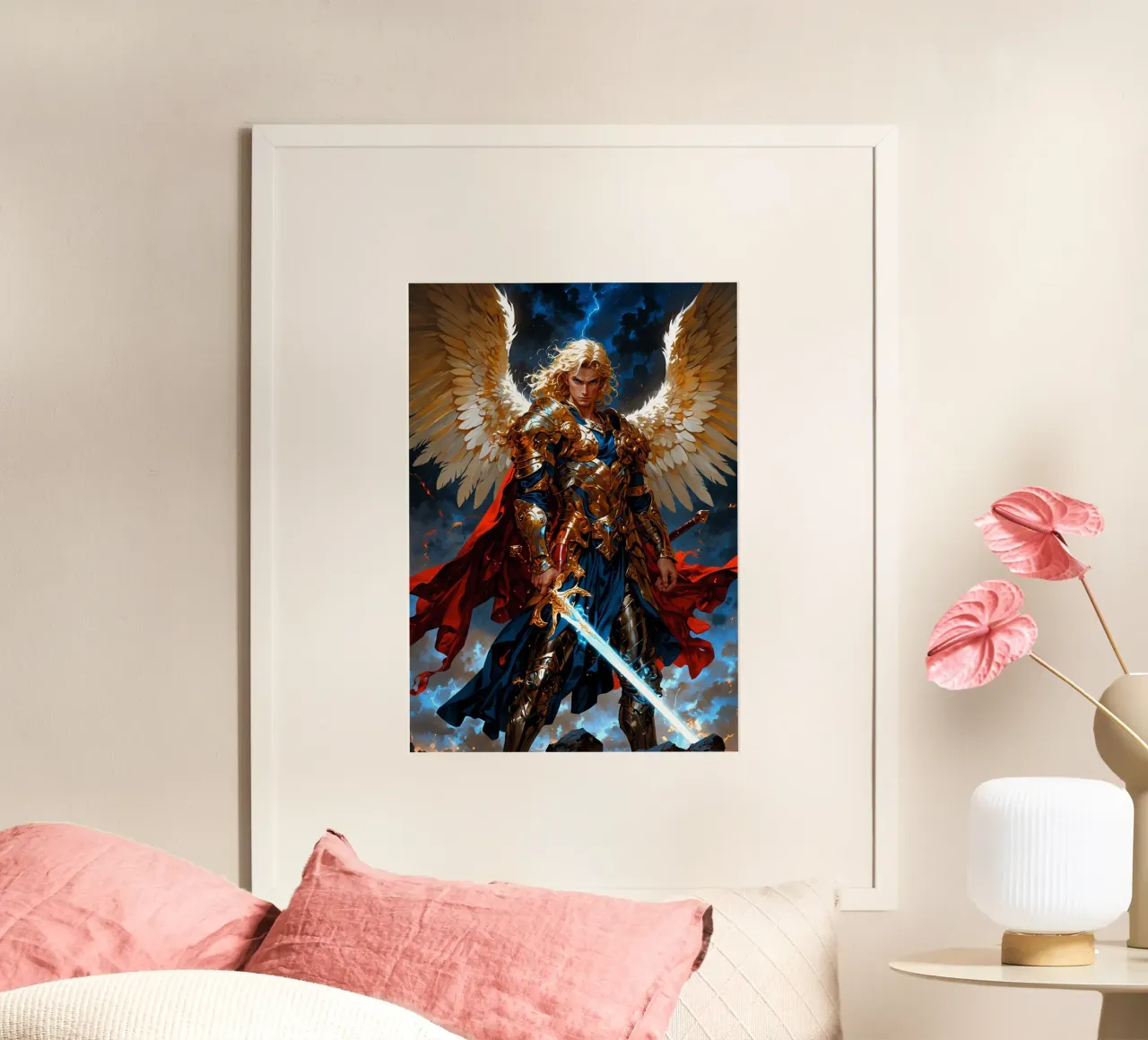 Arcangelo alato con spada poster da Fleur de Lys