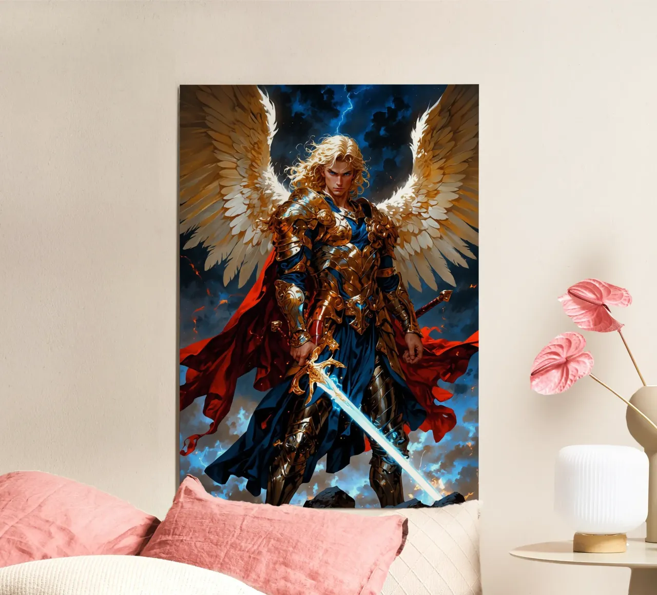 Arcangelo alato con spada poster da Fleur de Lys