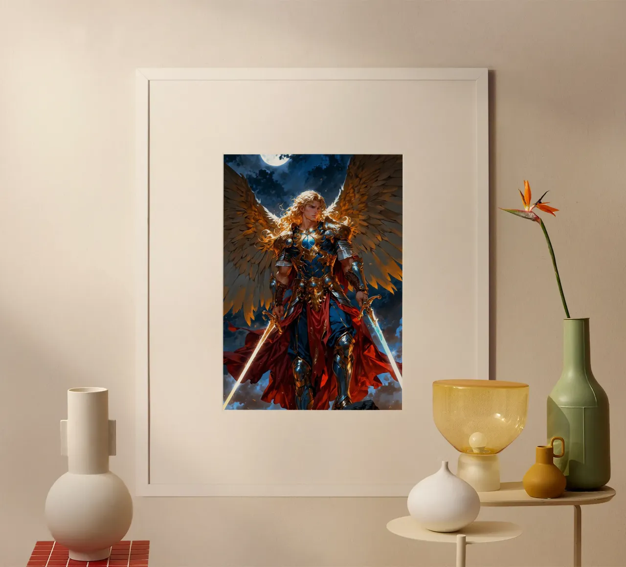 Arcangelo alato con spada poster da Fleur de Lys