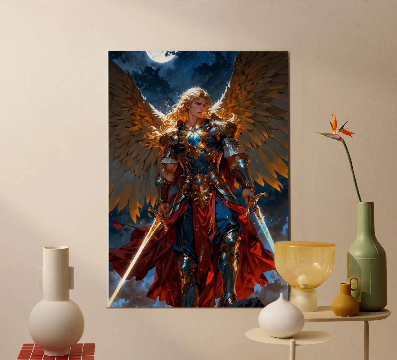 Arcangelo alato con spada poster da Fleur de Lys