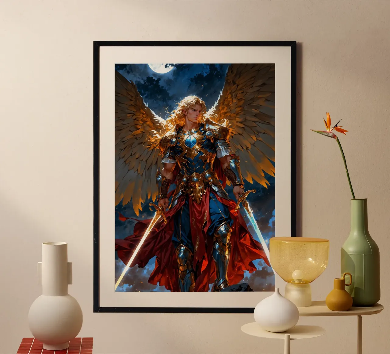 Arcangelo alato con spada poster da Fleur de Lys