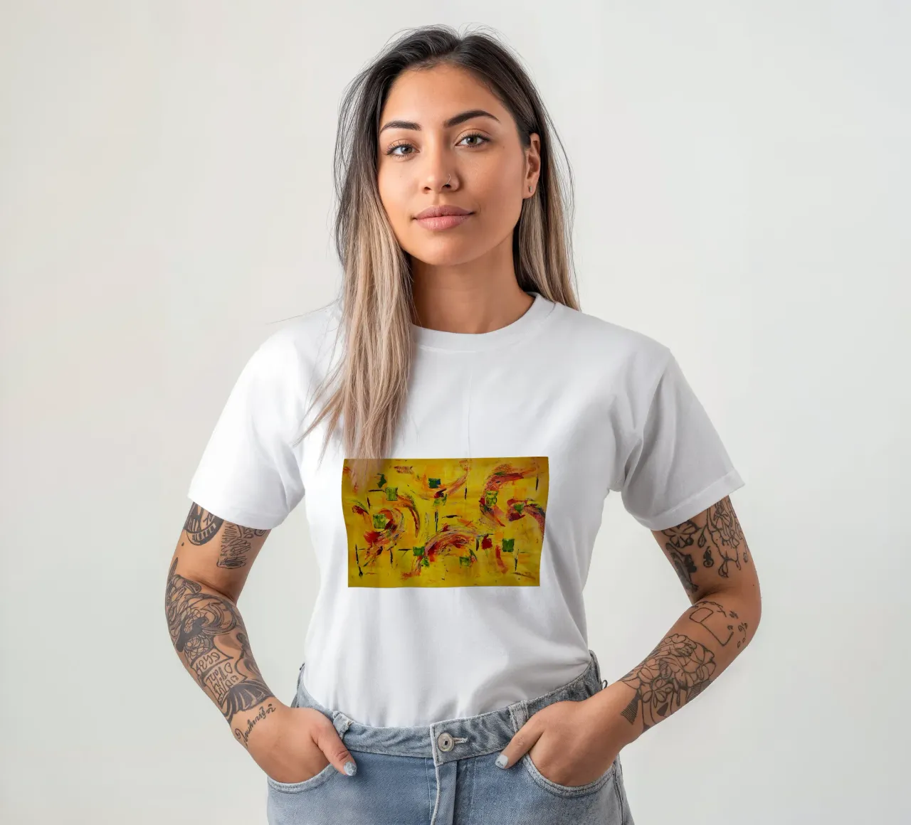 Large size 1. t-shirt da Thierry Vobmann Abstract painting
