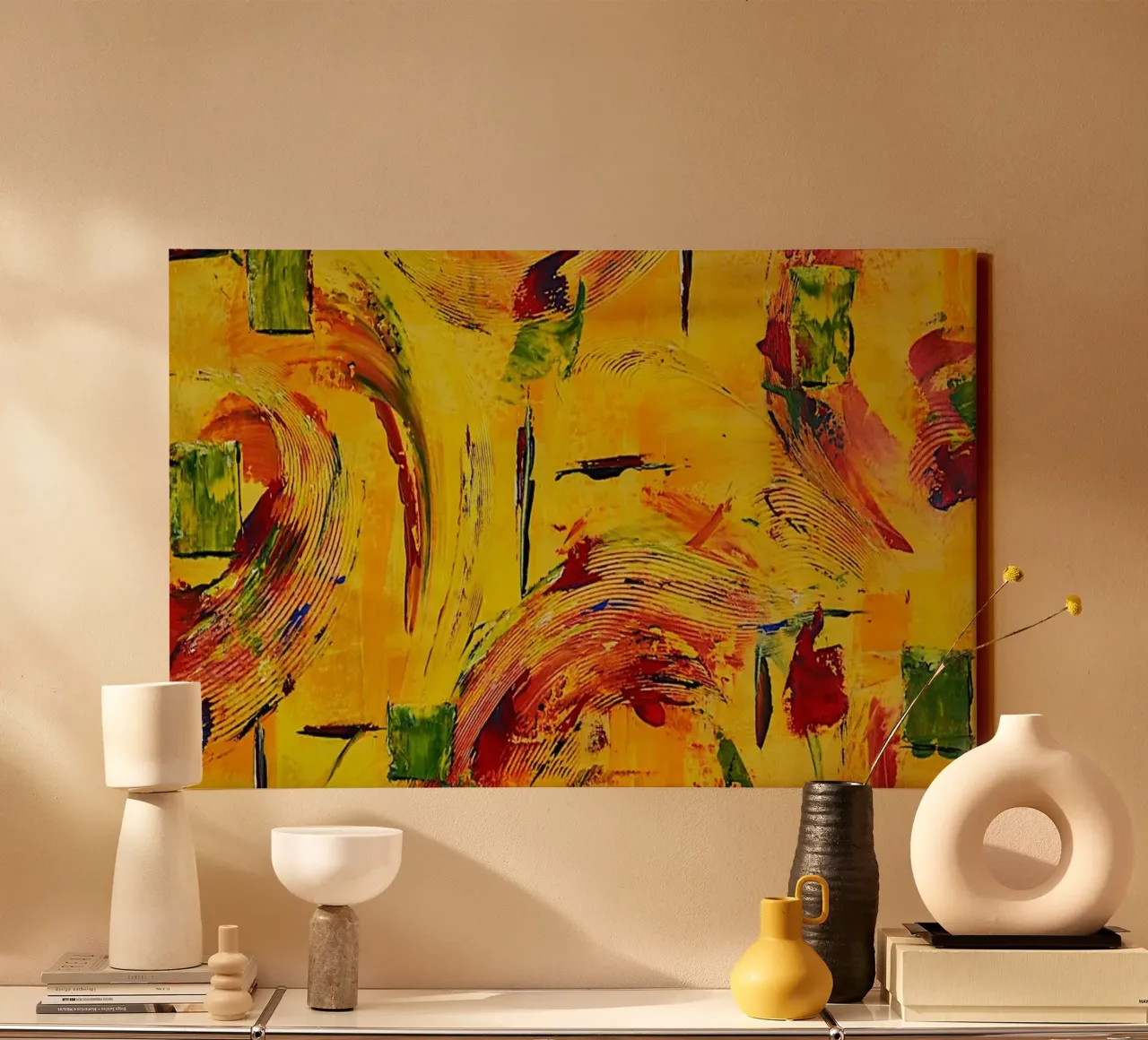 Large size. tela con Cornice a cassetta da Thierry Vobmann Abstract painting