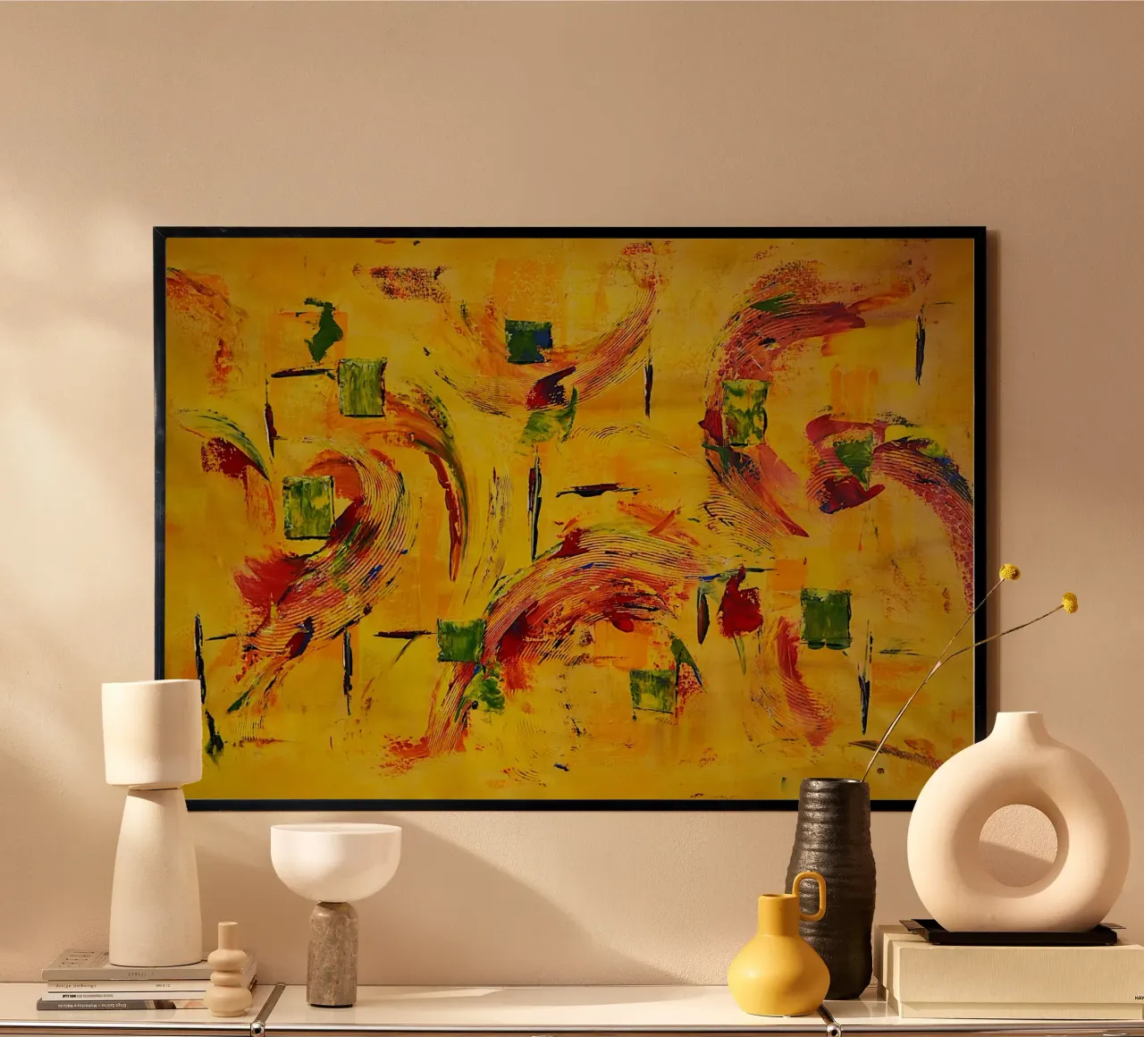 Large size. poster con telaio in plastica da Thierry Vobmann Abstract painting