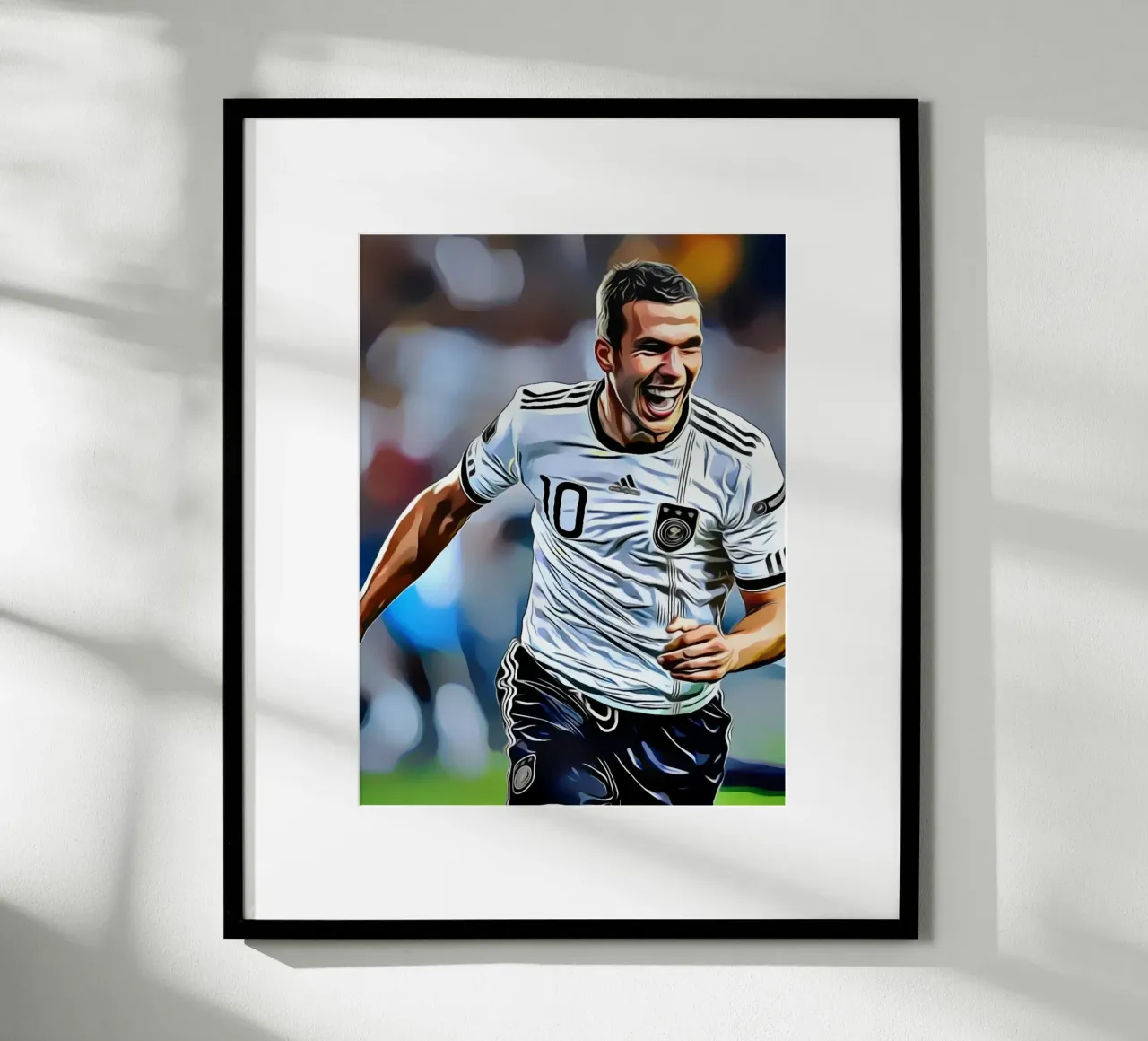 Lukas Podolski poster con telaio in legno da dark eagle