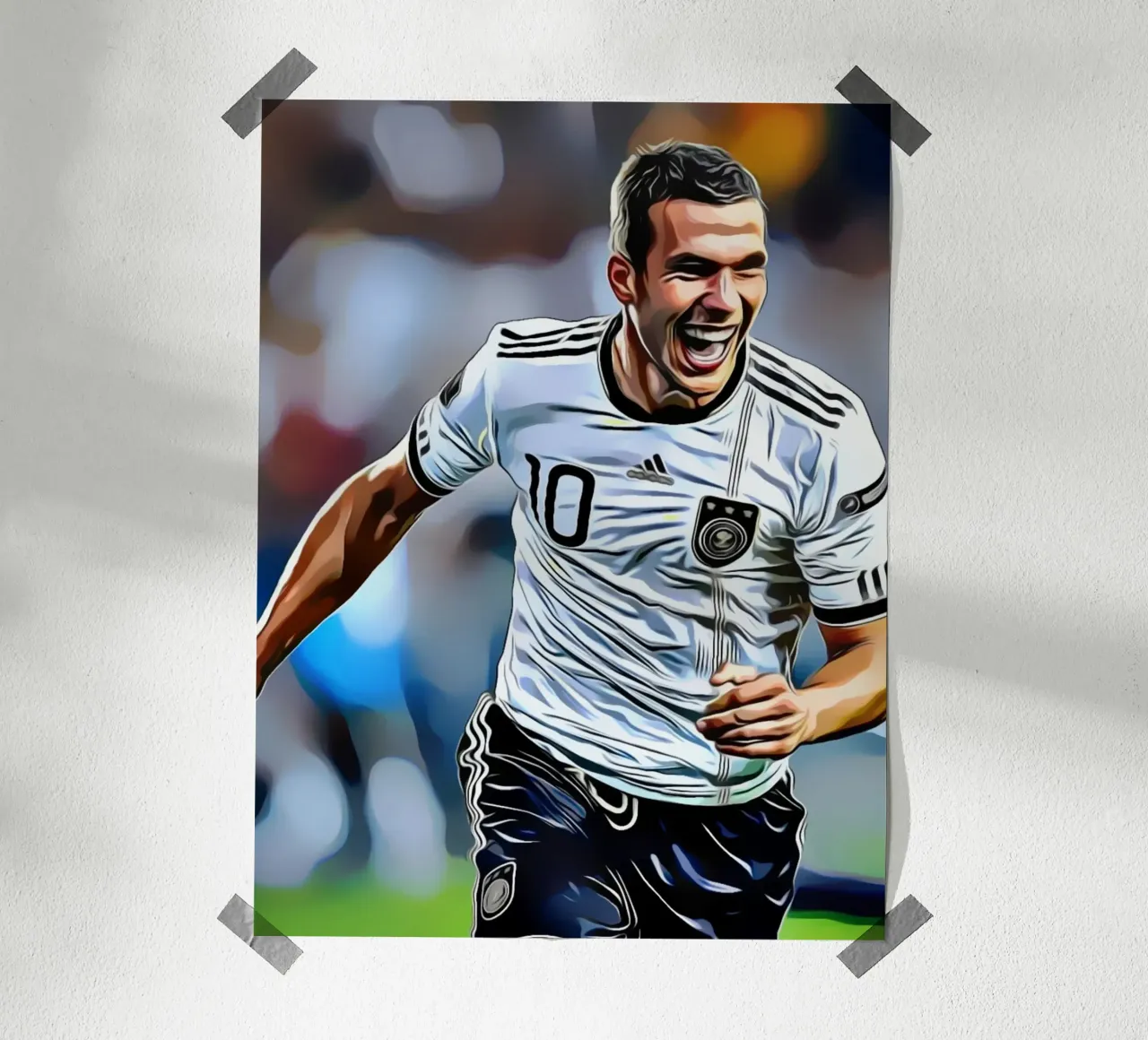 Lukas Podolski poster con telaio in legno da dark eagle