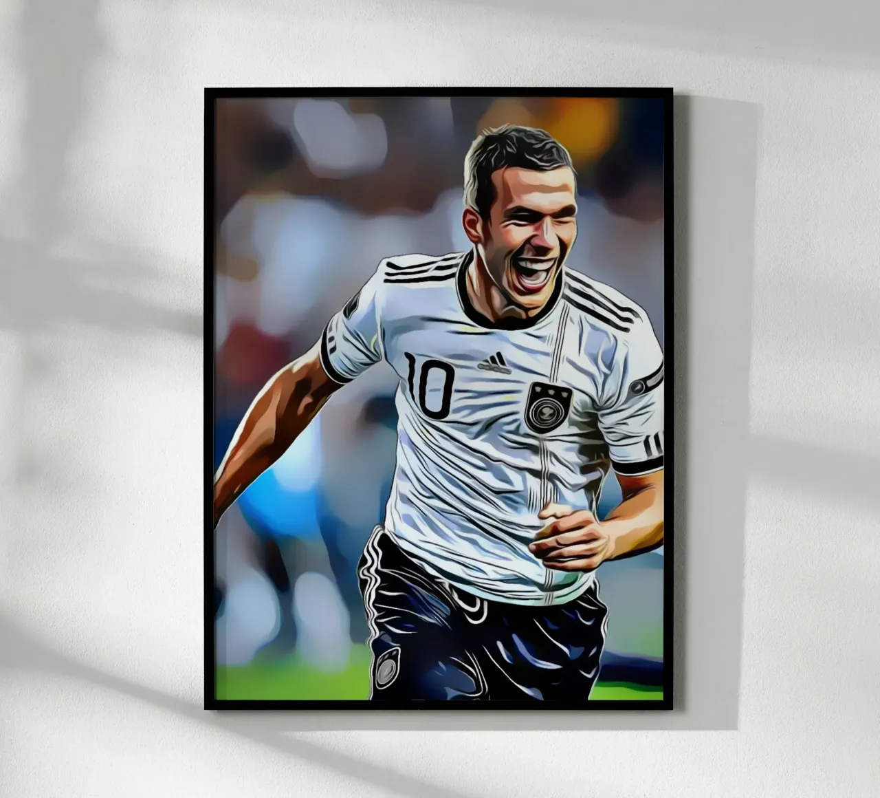 Lukas Podolski poster con telaio in legno da dark eagle