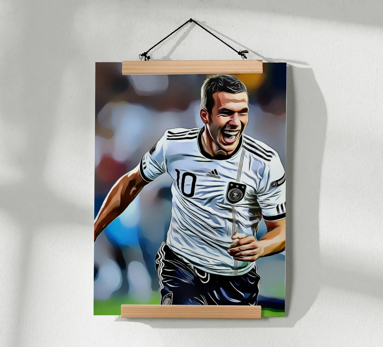 Lukas Podolski poster con telaio in legno da dark eagle