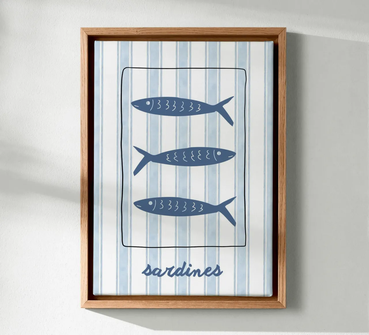 Sardines tela con Cornice a cassetta da PinkCandyWalls