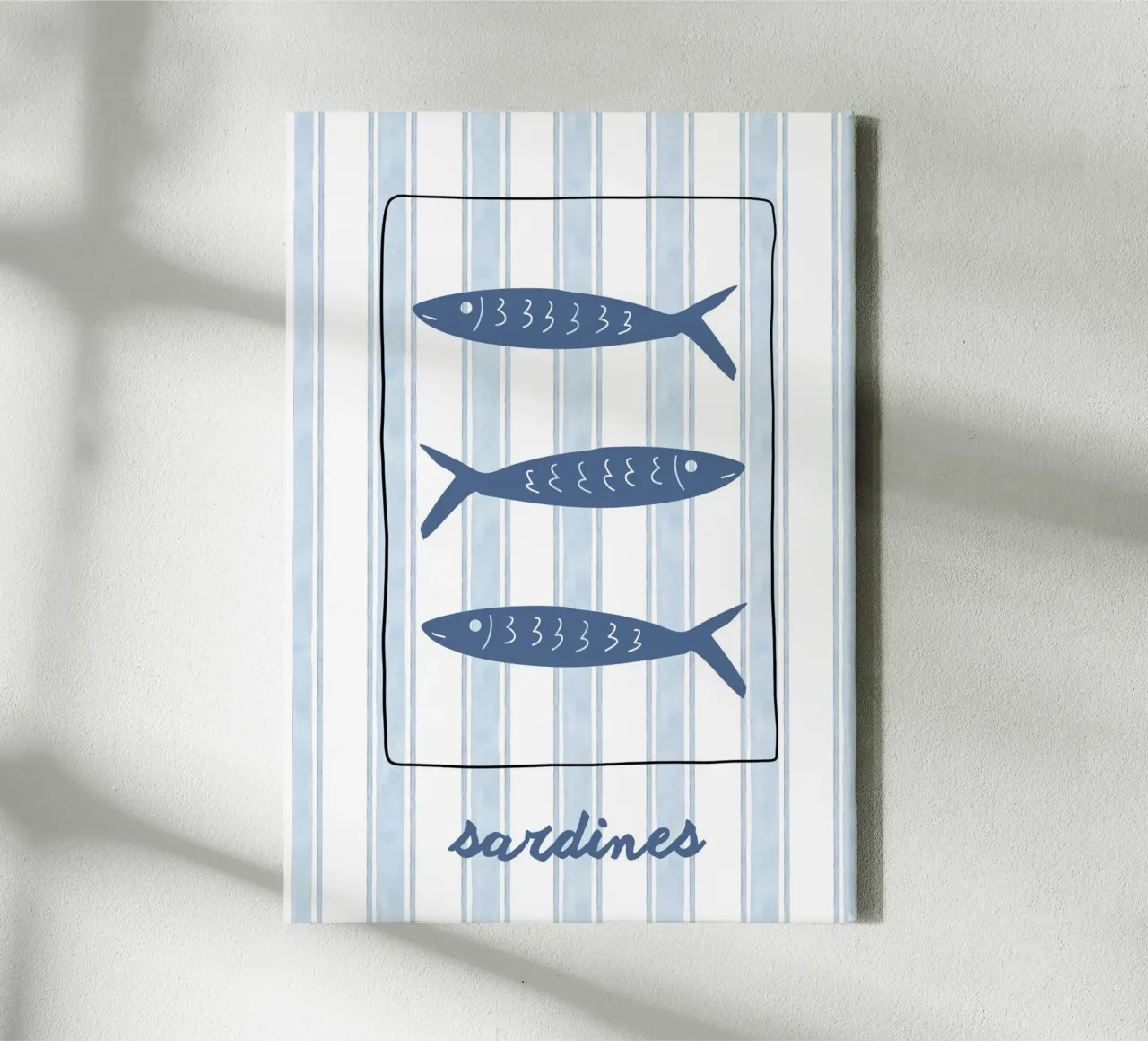 Sardines tela con Cornice a cassetta da PinkCandyWalls