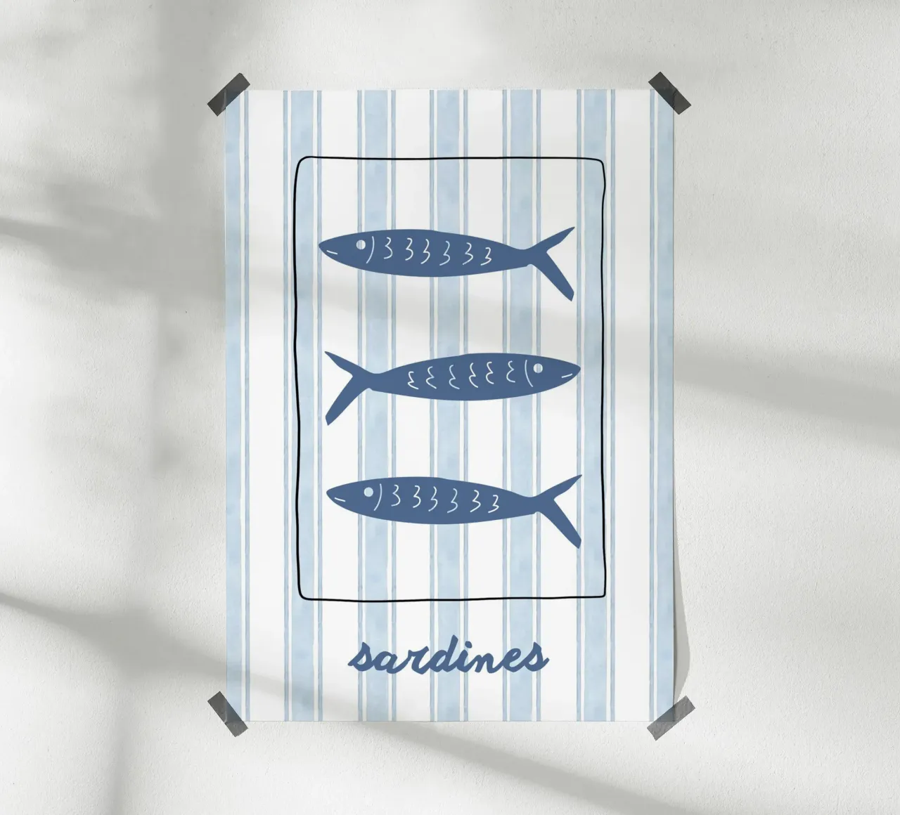 Sardines poster con telaio in plastica da PinkCandyWalls