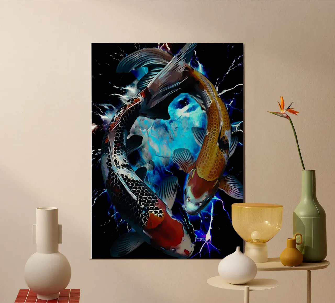 1001 aura art koi poster da aank1001