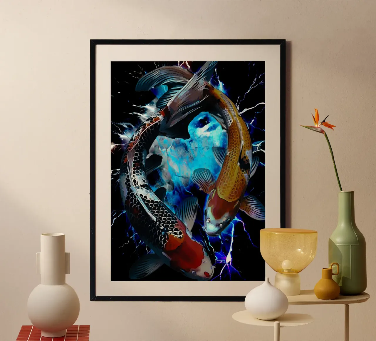 1001 aura art koi poster da aank1001