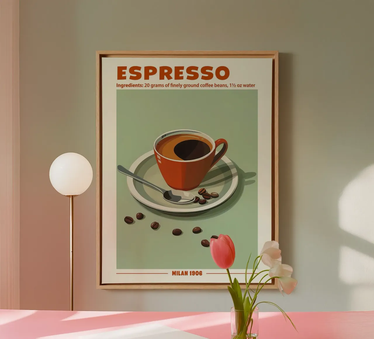 Espresso, Milan 1906 tela con Cornice a cassetta da hanna shop
