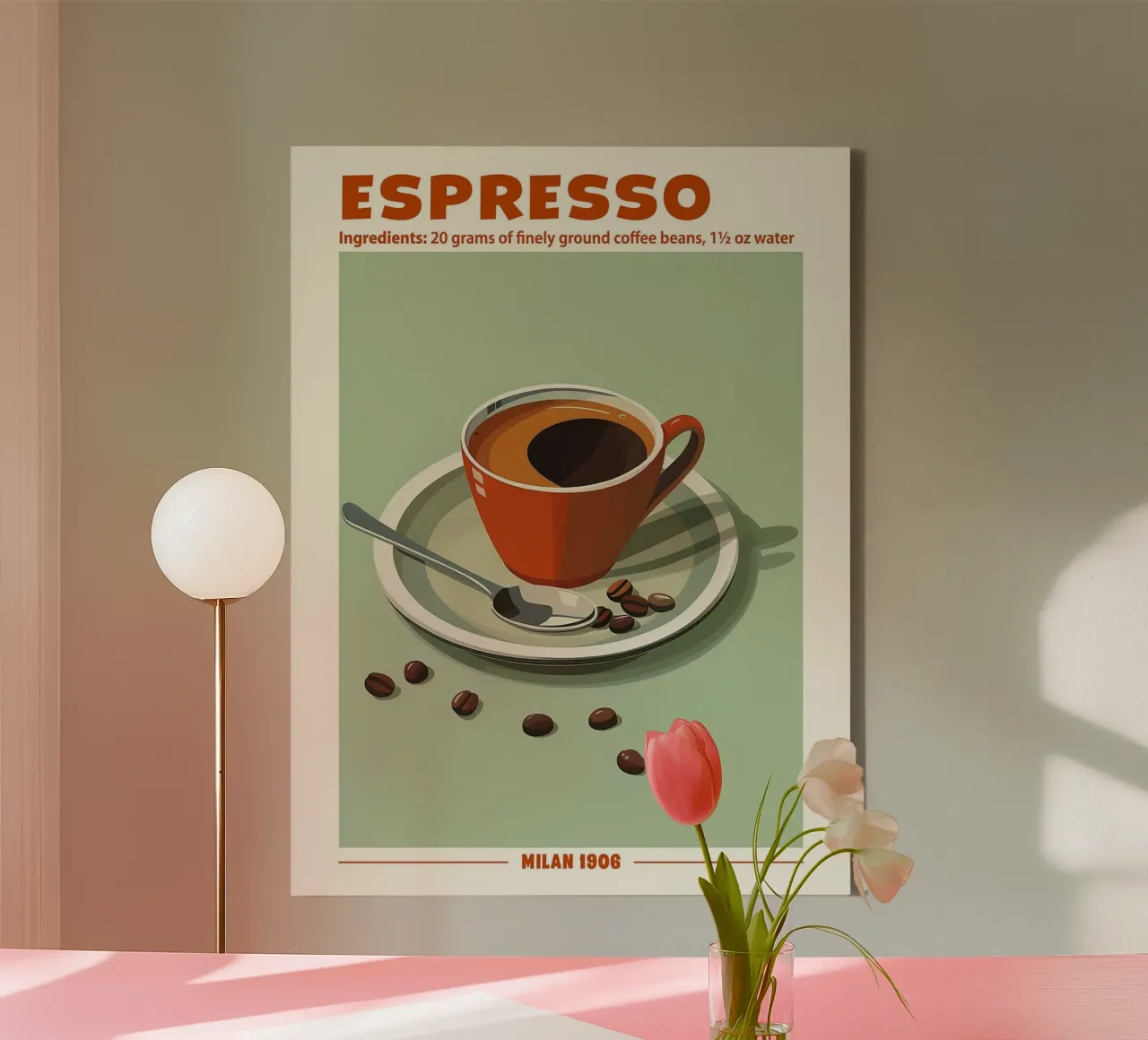 Espresso, Milan 1906 tela con Cornice a cassetta da hanna shop