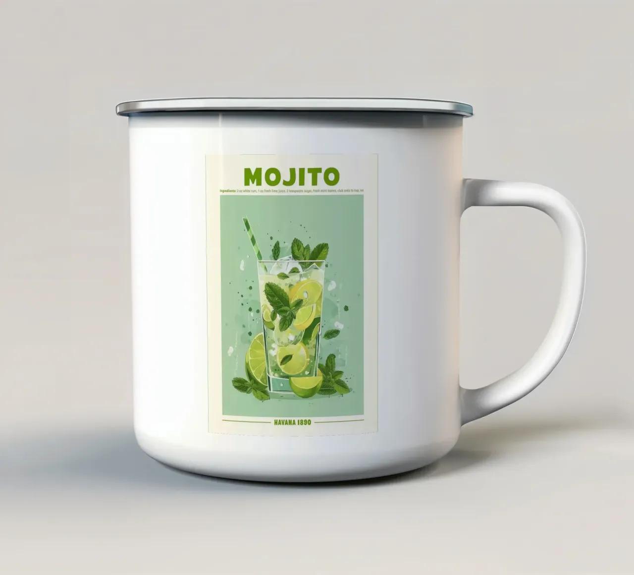 Mojito, L'Avana 1890 tazza in smalto da hanna shop