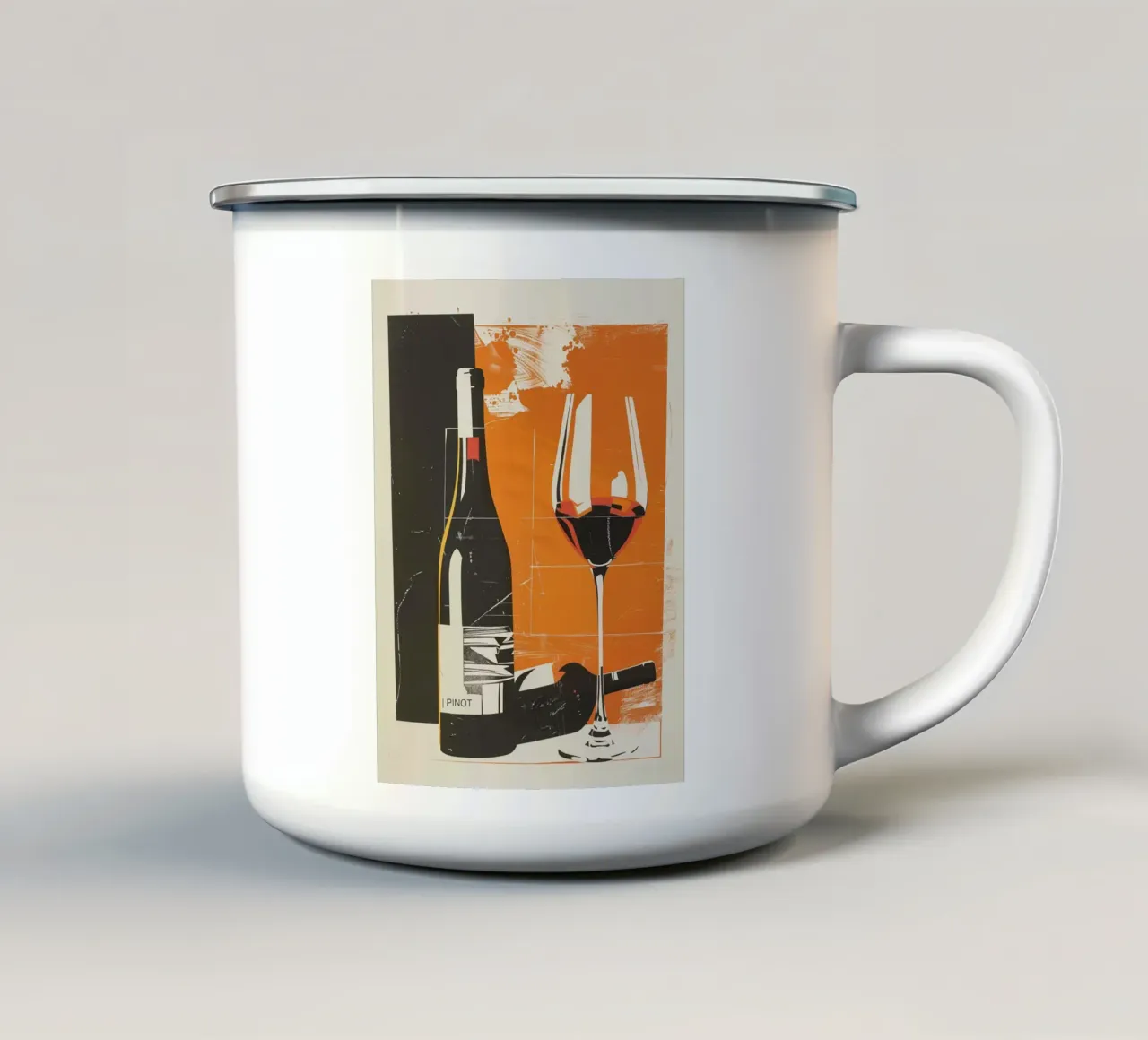 Bottiglie di vino rosso con vetro tazza in smalto da hanna shop