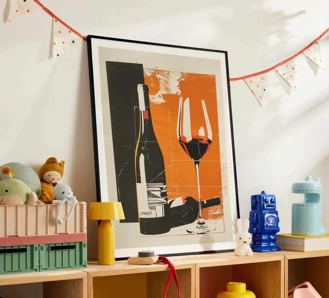 Bottiglie di vino rosso con vetro poster da hanna shop