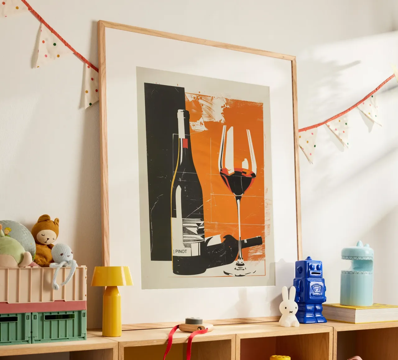 Bottiglie di vino rosso con vetro poster da hanna shop