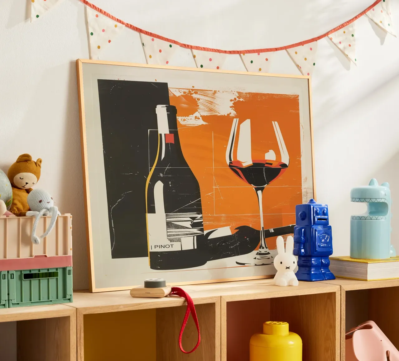 Bottiglie di vino rosso con vetro poster da hanna shop