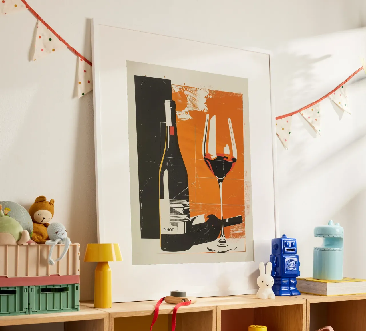 Bottiglie di vino rosso con vetro poster da hanna shop