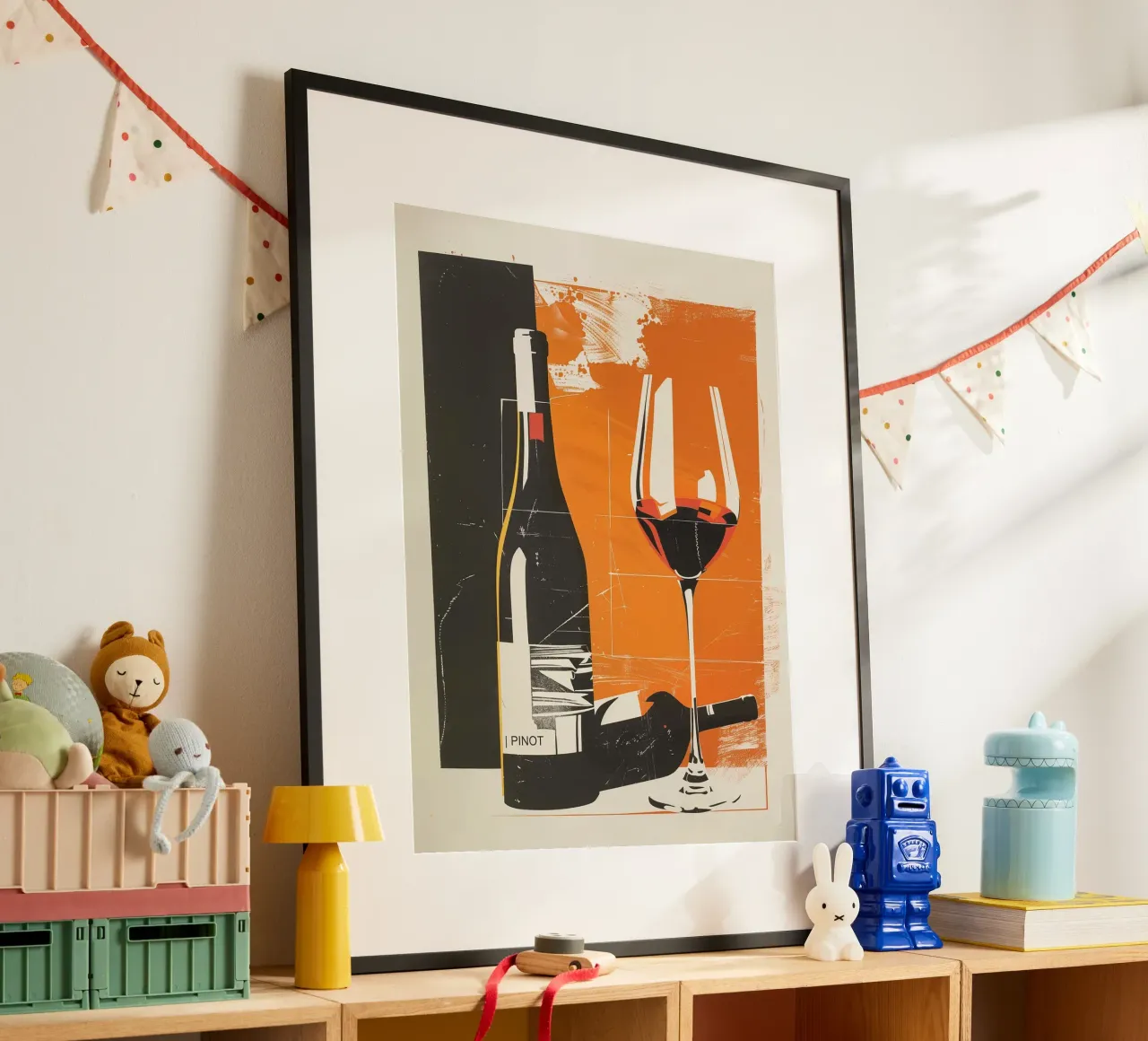 Bottiglie di vino rosso con vetro poster da hanna shop