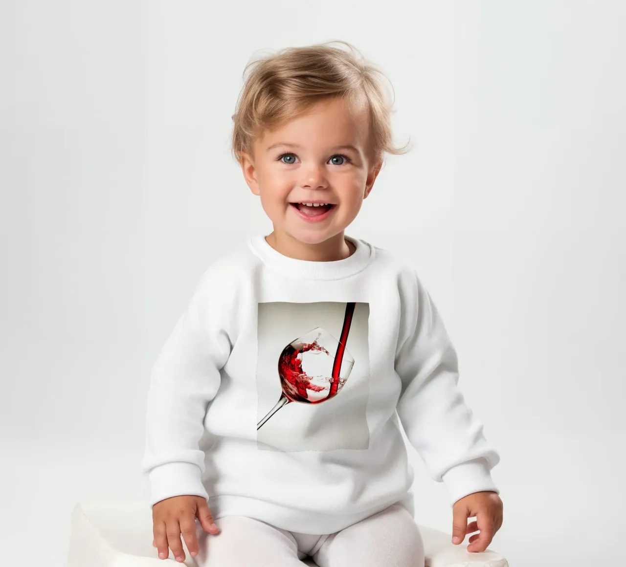Vino rosso in un bicchiere felpa neonato da hanna shop
