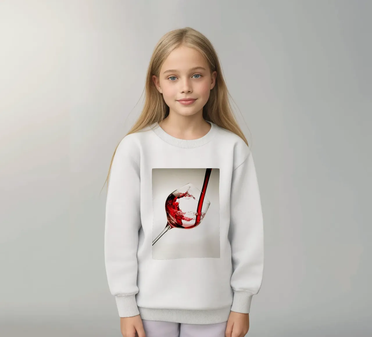 Vino rosso in un bicchiere felpa bambino da hanna shop