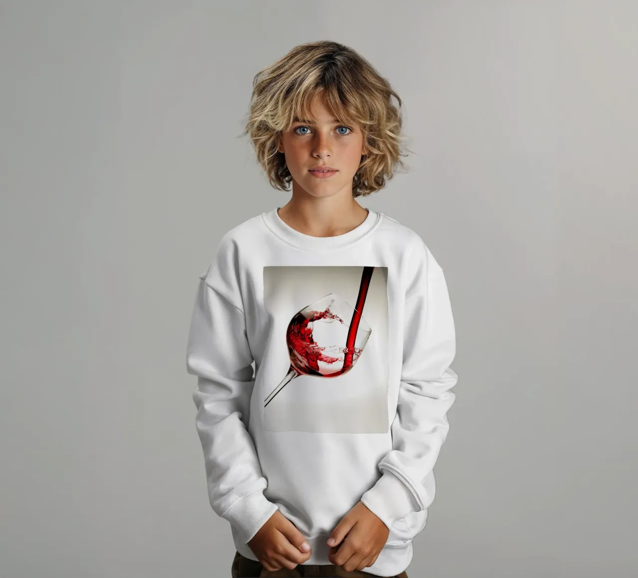 Vino rosso in un bicchiere felpa bambino da hanna shop