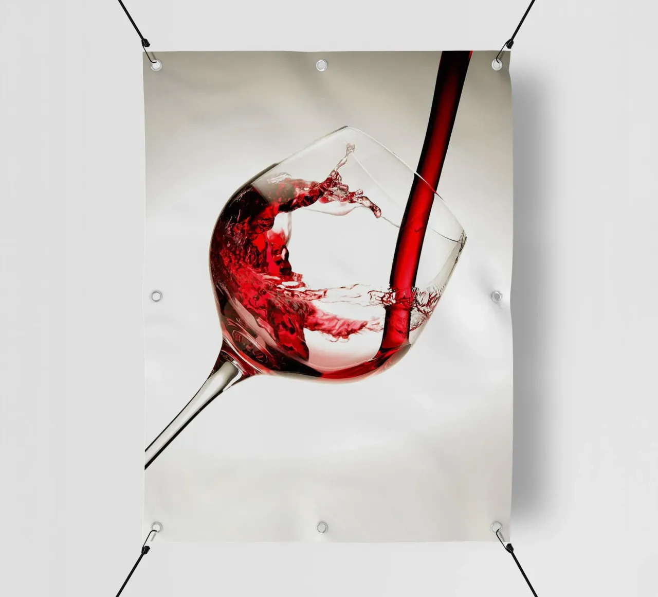 Vino rosso in un bicchiere telo in pvc da hanna shop