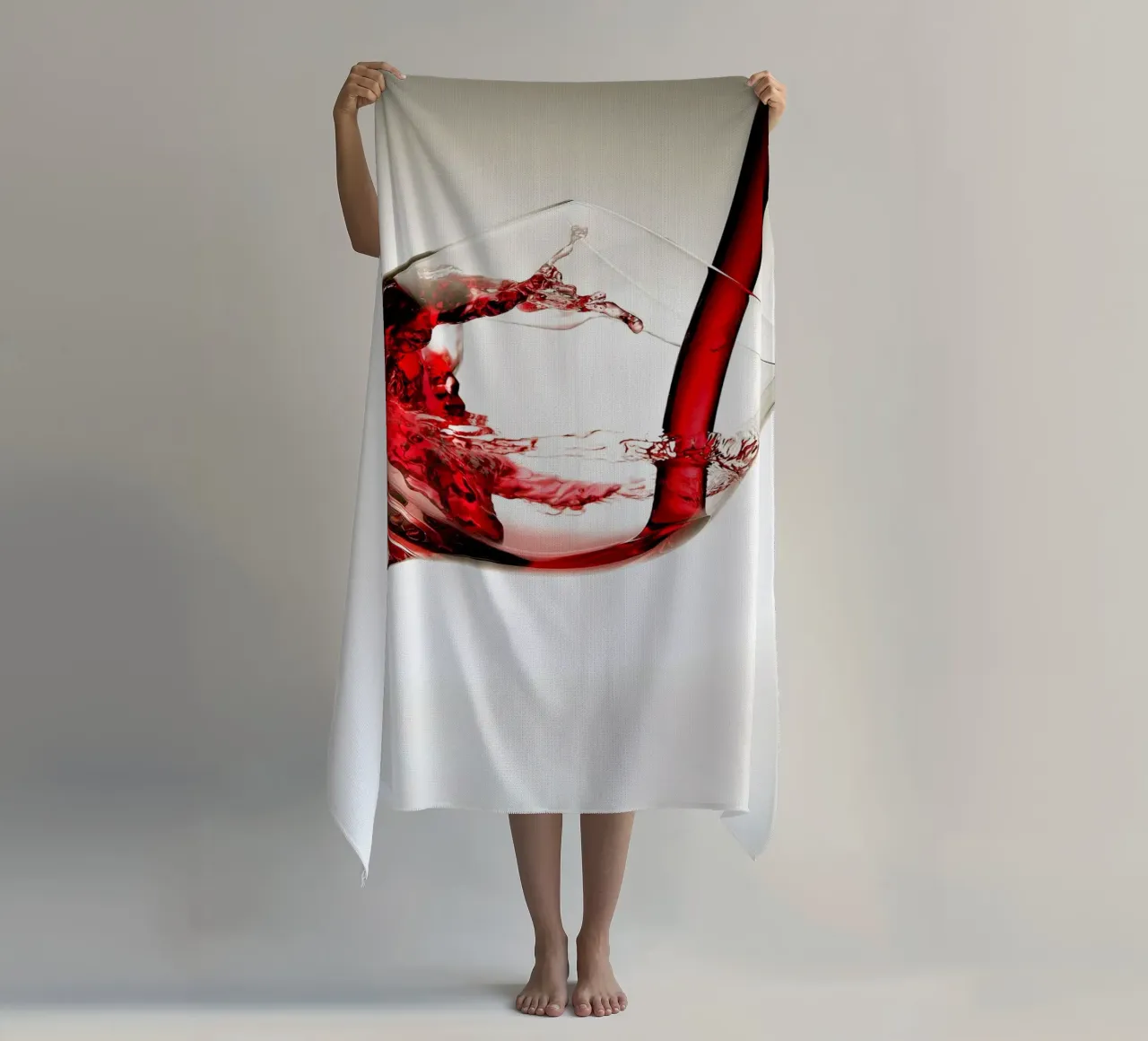 Vino rosso in un bicchiere telo mare da hanna shop