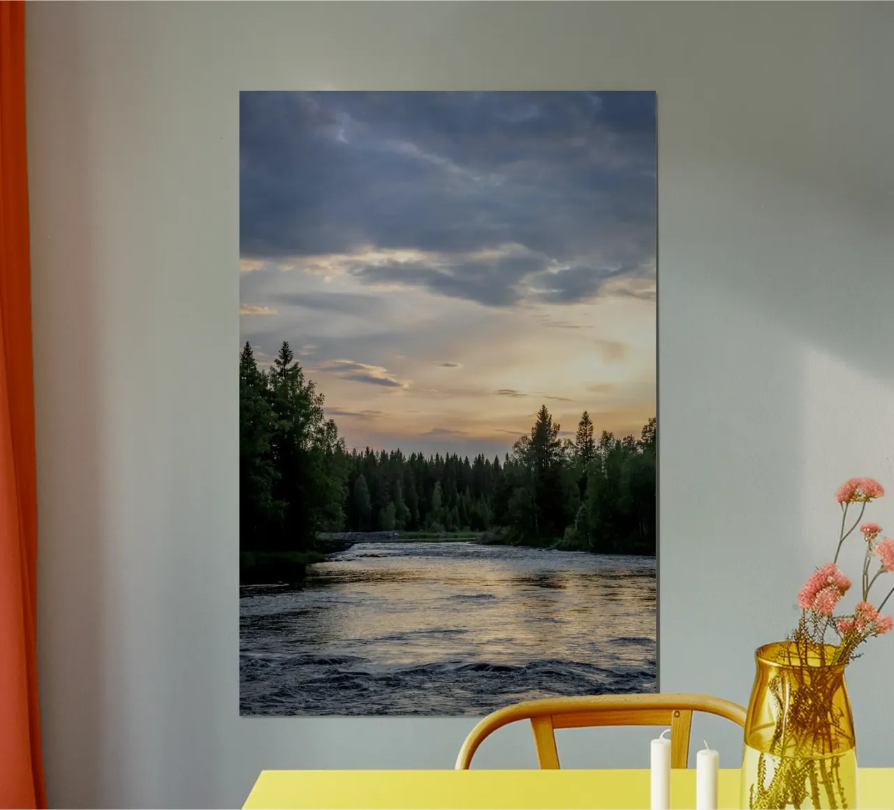 Tramonto in riva al fiume in Svezia. Poster in blu, ge poster da karijn_landscapes