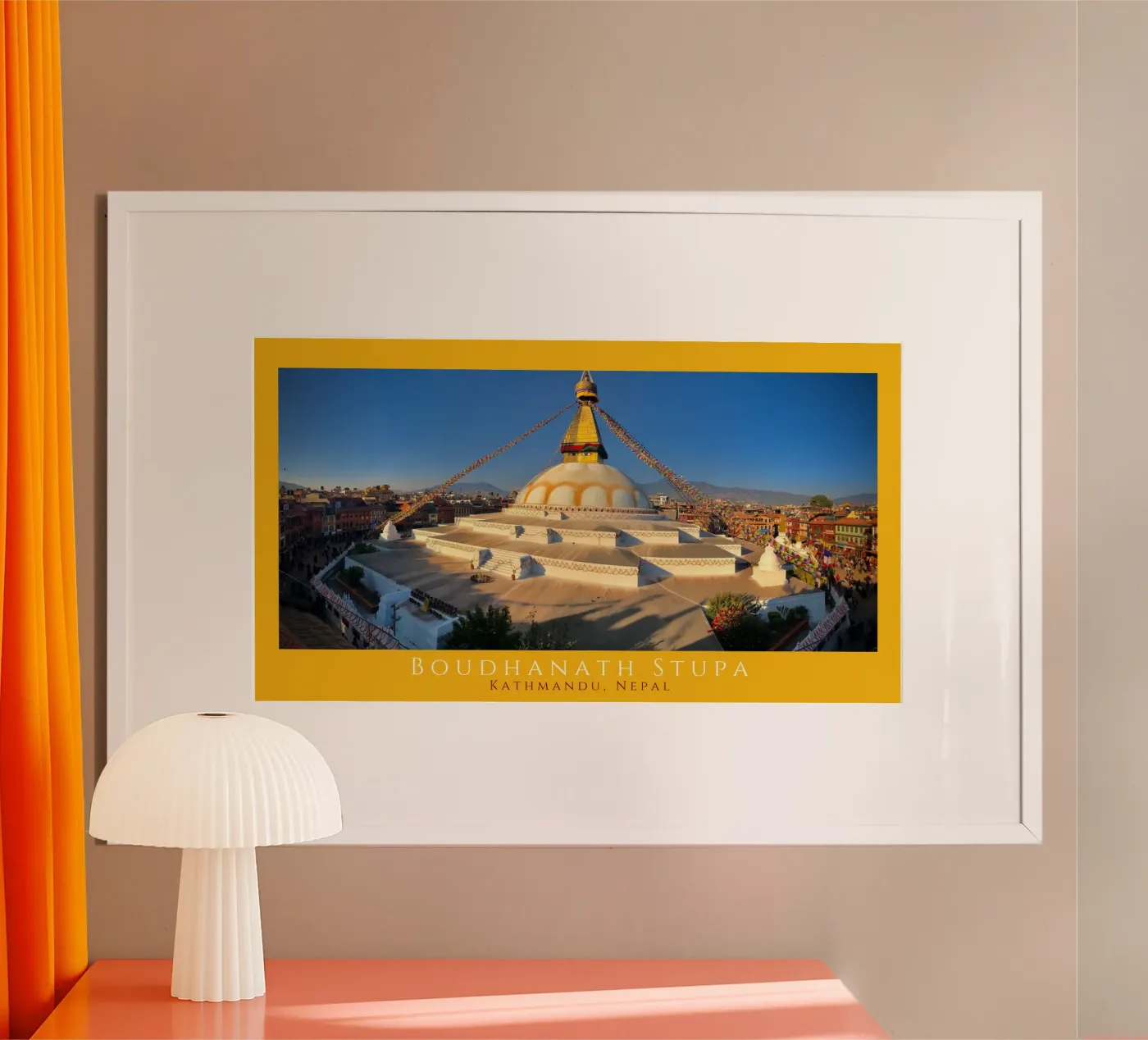 Boudhanath Stupa, Nepal, Kathmandu poster by Happy 😃 Art 🎨 by Christine Schnoell